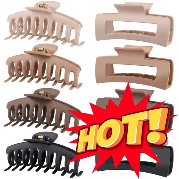 Hair Clips for Women 4.3 Inch Large Hair Claw Clips for Women Thin Thick Curly H - Picture 9 of 9